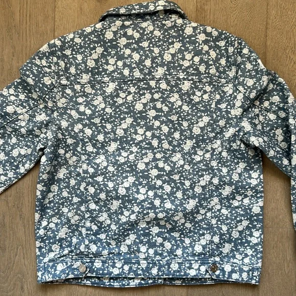 NWT sezane wilfrield jacket size S two tone blue flower print - Picture 10 of 14